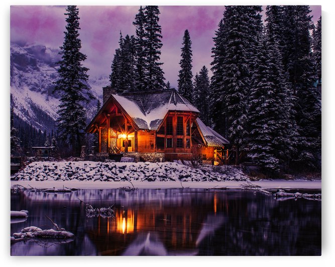 cabin in the woods by Vibrant Canvases