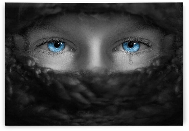crying blue eyes by Vibrant Canvases