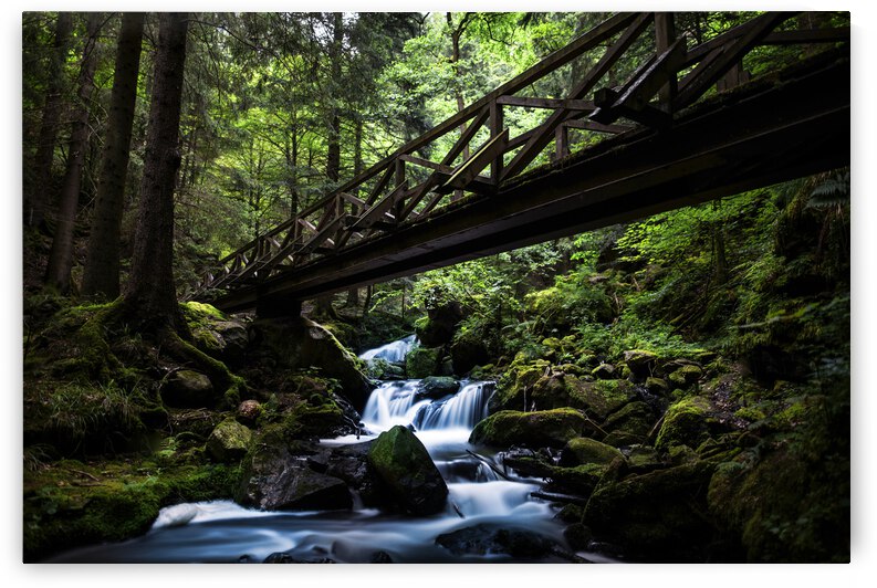 green waterfall by Vibrant Canvases