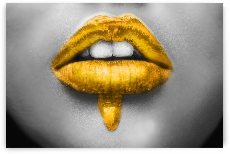Gold Lips by Vibrant Canvases