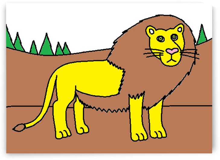 barbary lion in the cenozoic mountain by Liam Frew