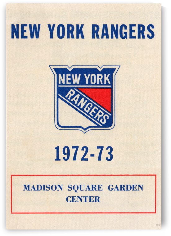 1972 New York Rangers Art by Row One Brand