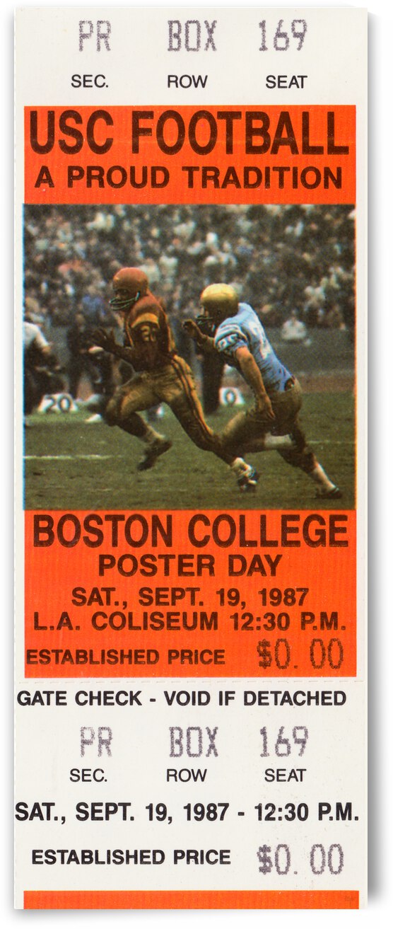1987 USC Trojans vs. Boston College Eagles by Row One Brand