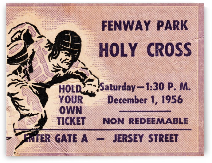1956 Holy Cross Football Ticket Stub Remix by Row One Brand