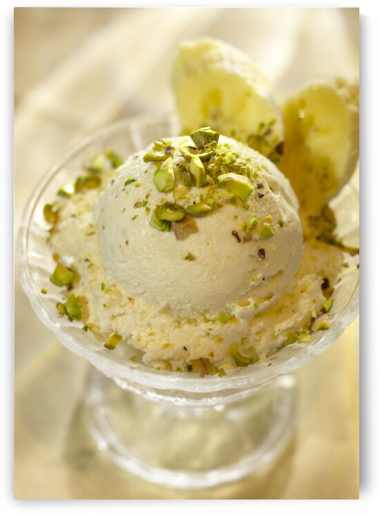 Vanilla Ice cream with Piztachio and Banana by Iris H Richardson