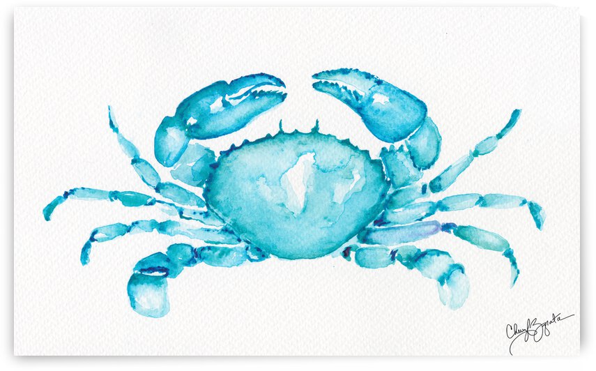 Teal Crab by Cheryl Zapata