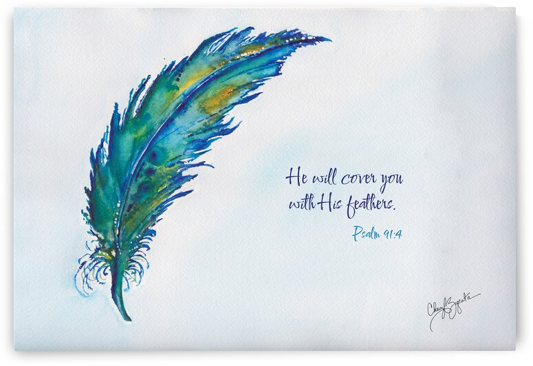 Inspirational Feather Watercolor by Cheryl Zapata
