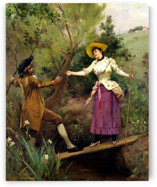 Meeting on the small wood brigde by George Sheridan Knowles