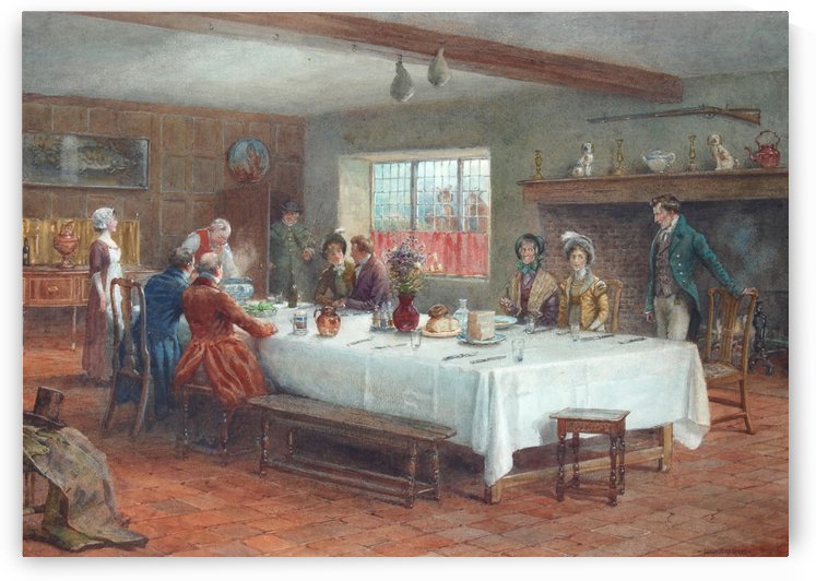 A meal stop at a coaching inn by George Sheridan Knowles