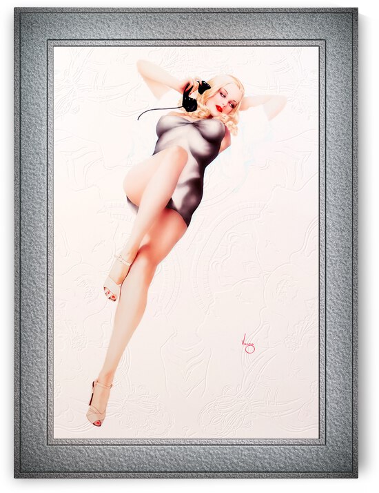 The Call Varga Girl October 1940 by Alberto Vargas Remastered Vintage Retro Xzendor7 Art Reproductions by xzendor7