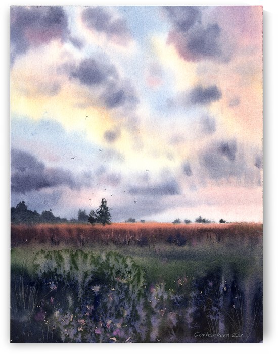 Field and clouds 1 by Eugenia Gorbacheva