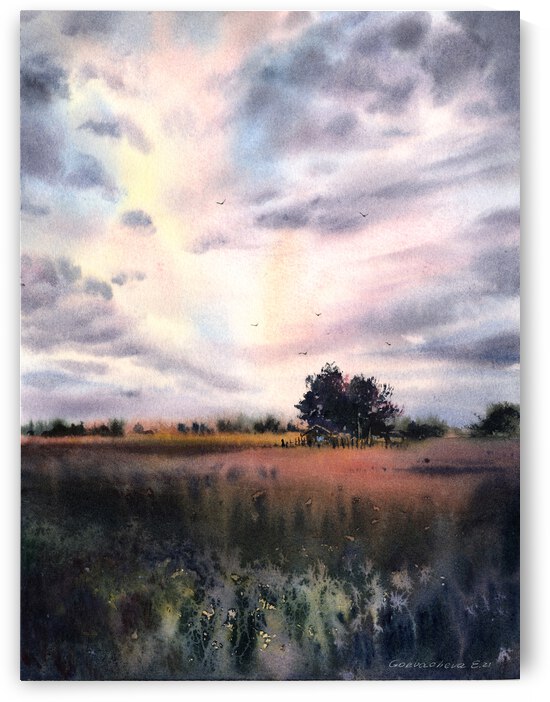 Field and clouds 2 by Eugenia Gorbacheva