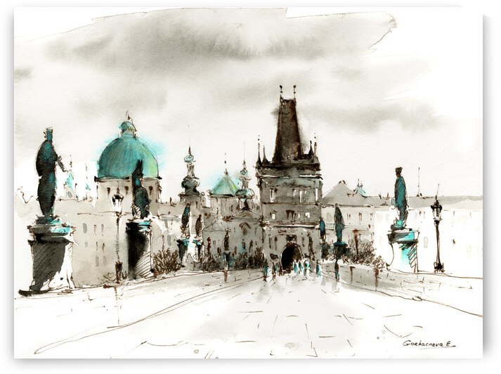 Charles Bridge Prague Czech Republic by Eugenia Gorbacheva