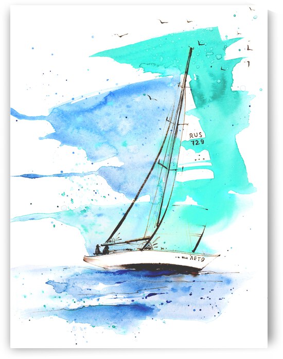 Sailboat 3 by Eugenia Gorbacheva