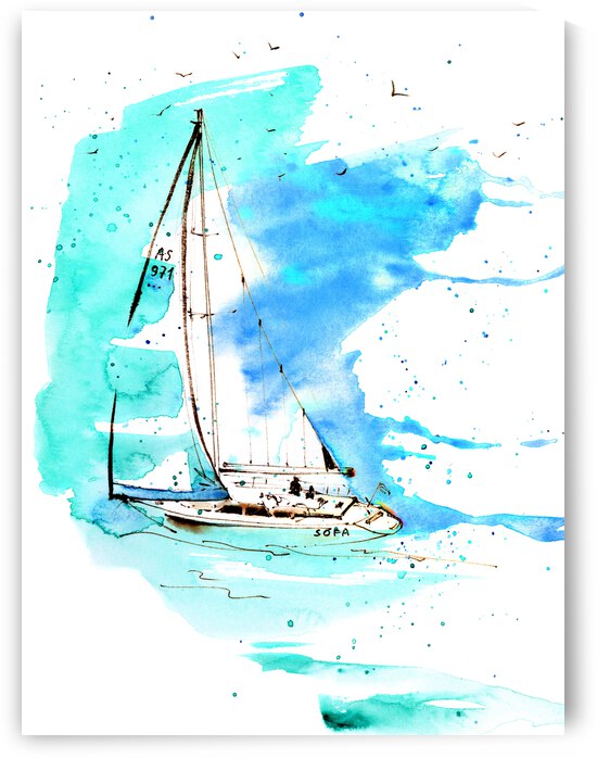 Sailboat 4 by Eugenia Gorbacheva