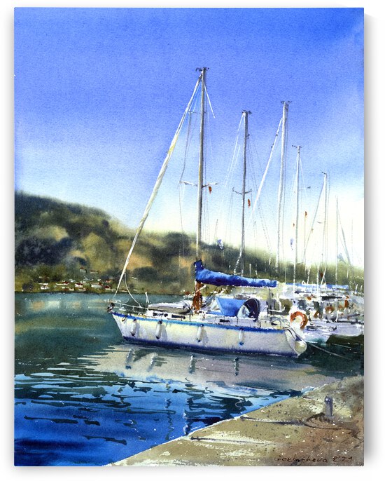 Moored yachts 1 by Eugenia Gorbacheva