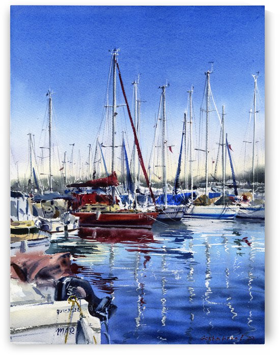 Moored yachts 2 by Eugenia Gorbacheva