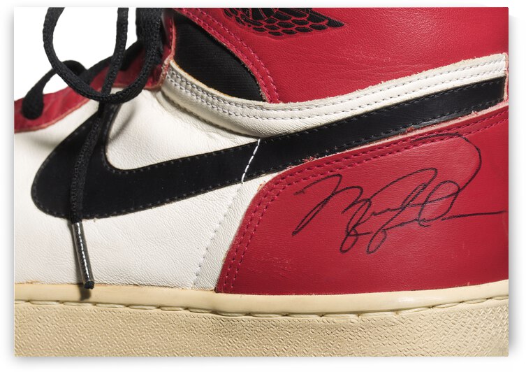 1985 Air Jordan 1 Shoes Worn and Autographed by Michael Jordan by Row One Brand