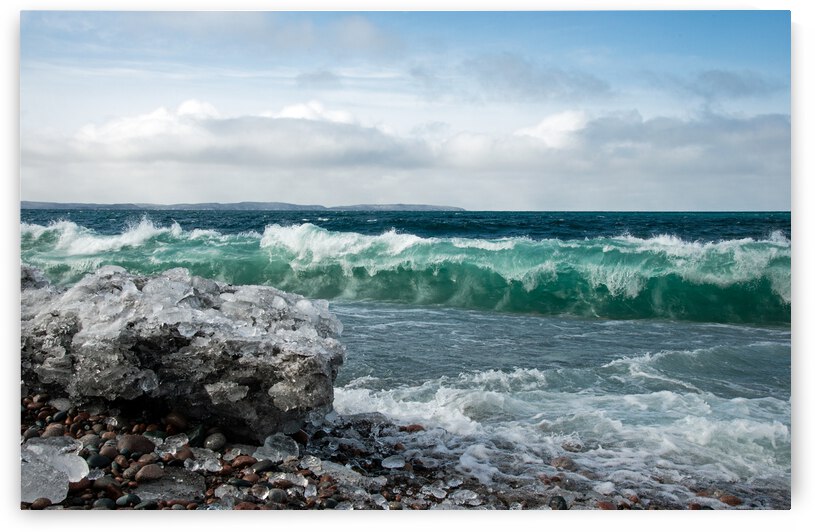 Pebble Beach Ice Out Print by Stephen Emms