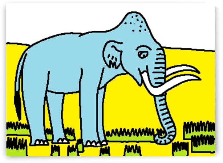 a columbian mammoth grazes by Liam Frew