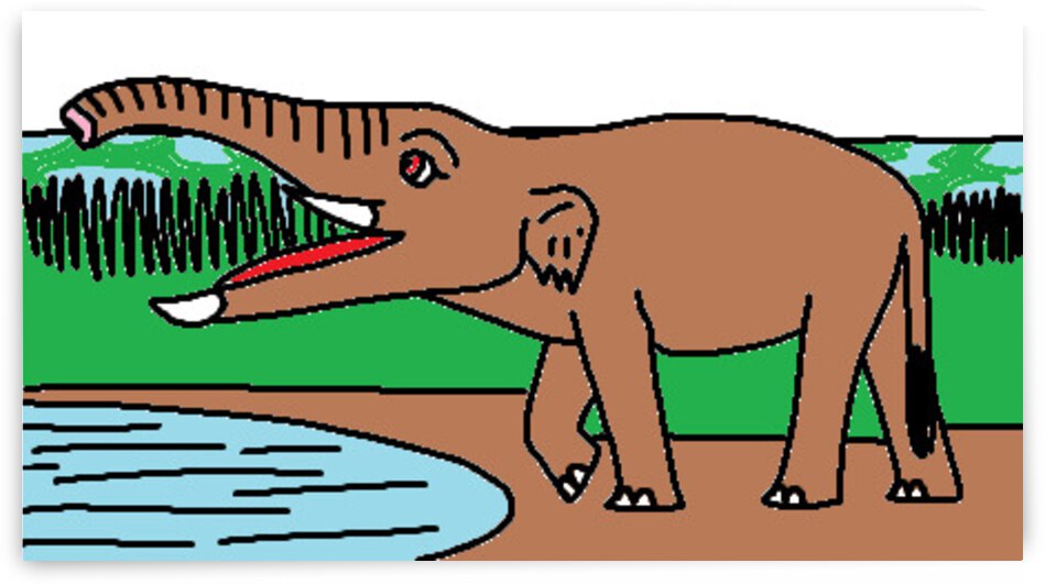 a platybelodon on the cenozoic floodplains by Liam Frew