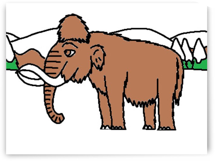 a wooly mammoth on the cenozoic tundra by Liam Frew