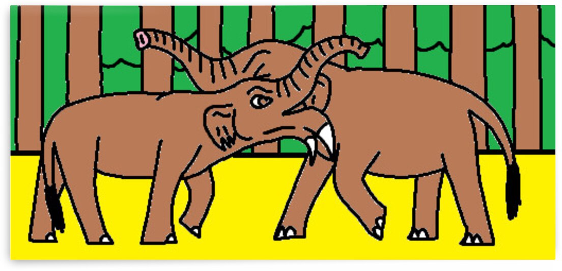 two prodeinotherium fight for dominance by Liam Frew