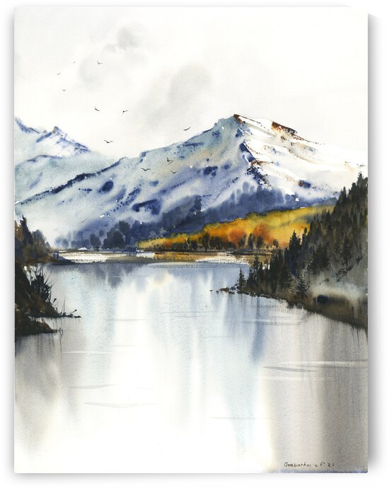 Autumn mountain lake 3 by Eugenia Gorbacheva