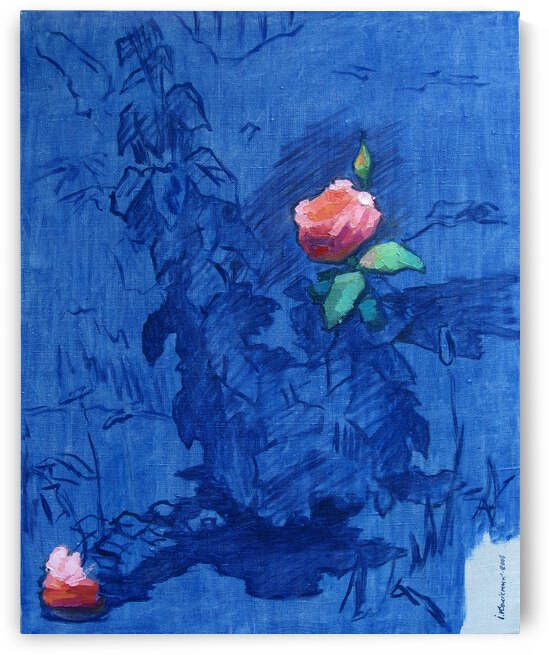 The Rose Against a Blue Background by Ivan Kolisnyk