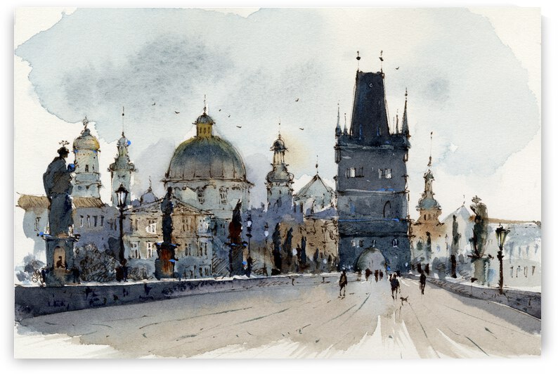 Charles Bridge in Prague by Eugenia Gorbacheva