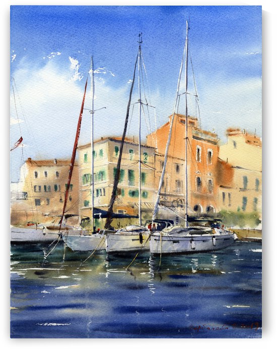 Moored yachts 4 by Eugenia Gorbacheva
