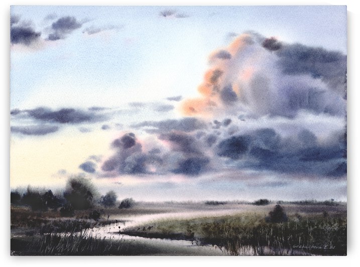 Field and river by Eugenia Gorbacheva