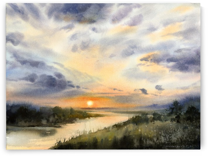 Field and river by Eugenia Gorbacheva