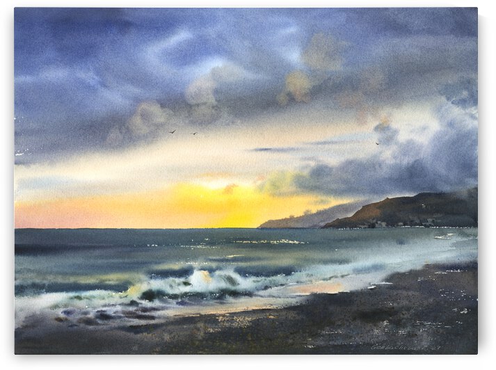 Sunset on the coast by Eugenia Gorbacheva