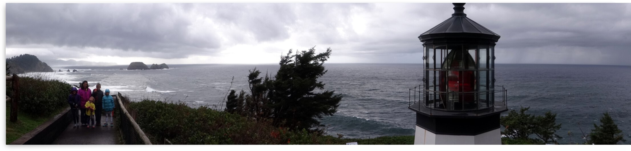 Cape Meares Lighthouse Family by E R Miller