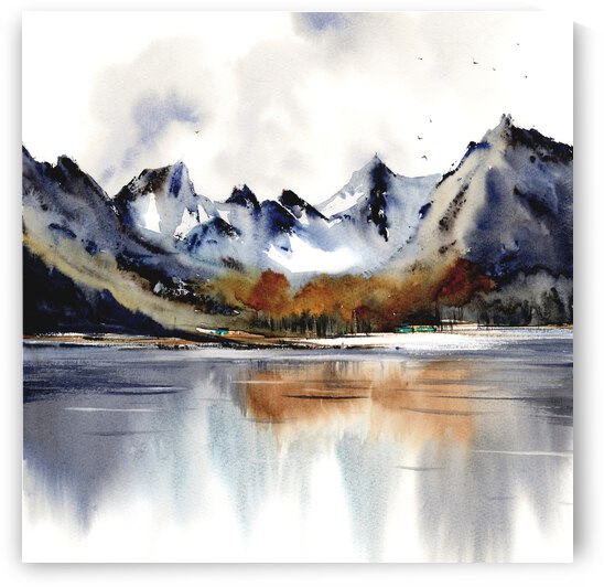 Mountain Lake 2 square by Eugenia Gorbacheva