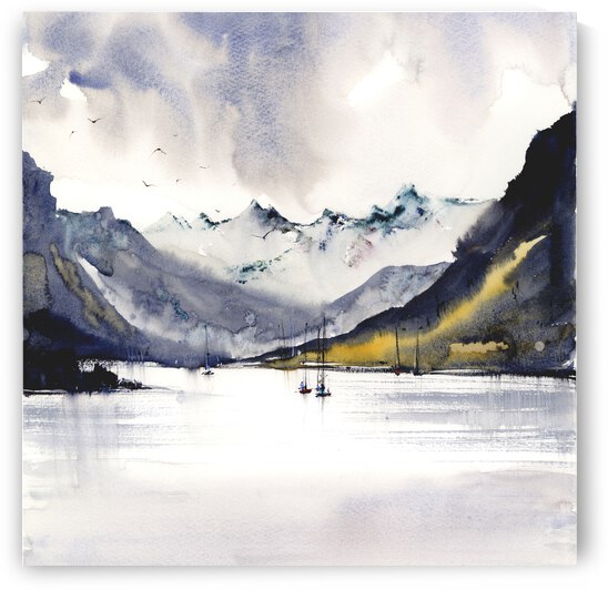 Mountain Lake 3 square by Eugenia Gorbacheva