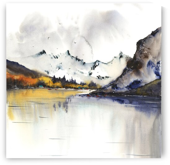 Mountain Lake 1 square by Eugenia Gorbacheva