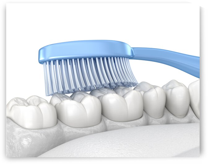 Toothbrush cleaning teeth by Alex Mit