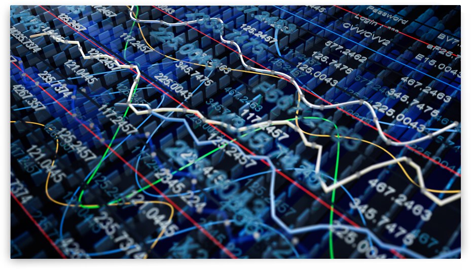 Stock market exchange graph 3D illustration by Alex Mit