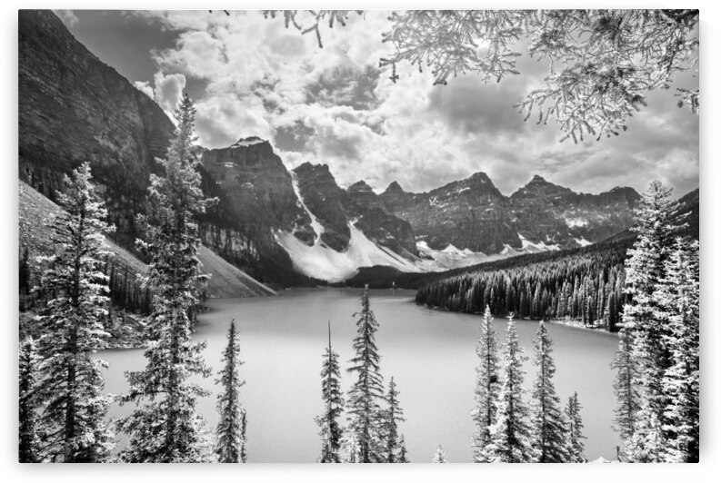 Moraine lake black and white by DELPHIMAGES