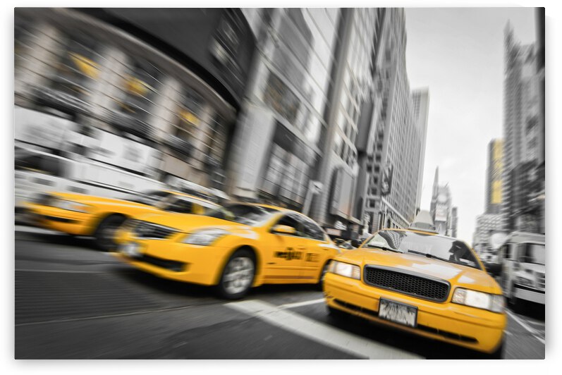 Yellow taxis in Manhattan New York City by DELPHIMAGES