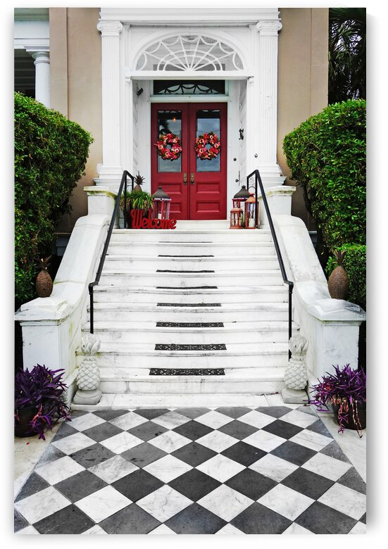 Front steps to one of Charleston SC many historic homes by Thomas Schmucker