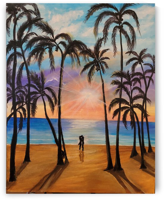 Couple on Luquillo Beach Puerto Rico by David W Borden