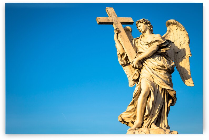 Catholic angel with cross - Rome by Paolo Modena