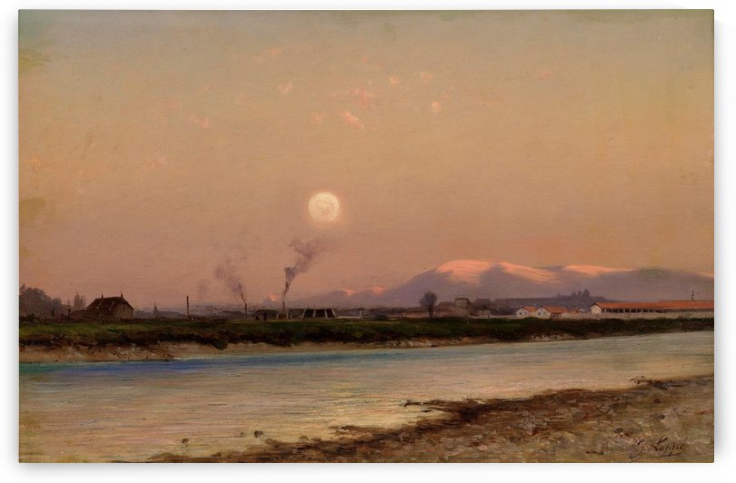 Geneva seen from the Arve river by Toussaint Gabriel Loppe