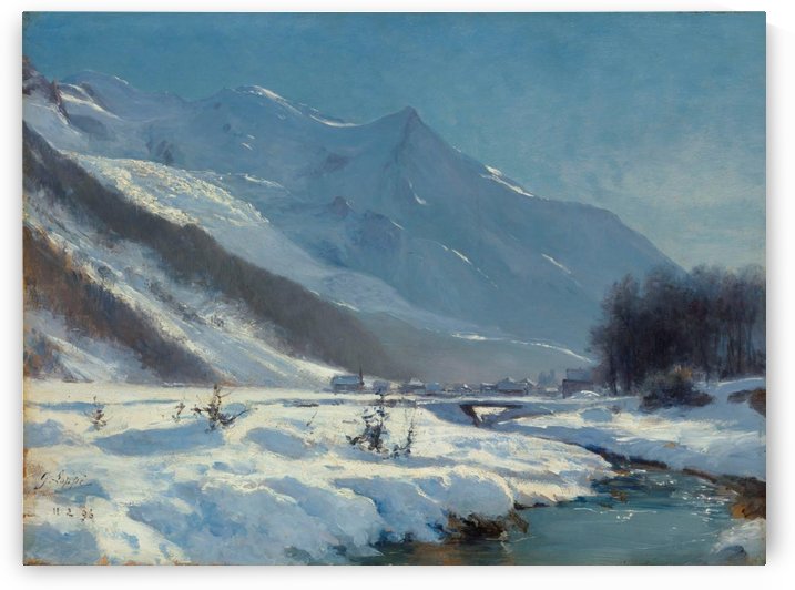 La vallee de Chamonix en hiver by Toussaint Gabriel Loppe