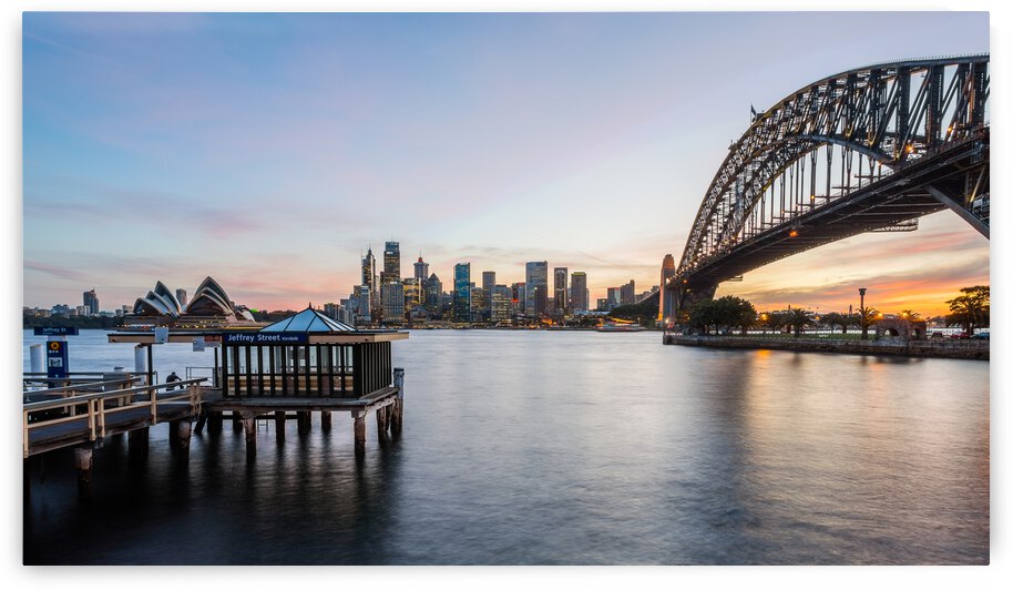 Dramatic panoramic sunset photo Sydney harbor by Steve Heap