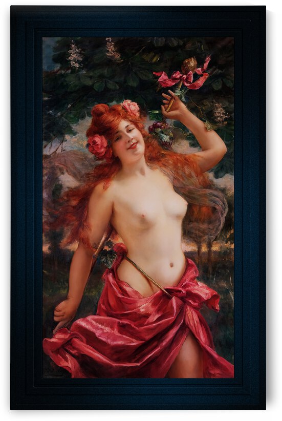 Bacchante by Edouard-Louis Dubufe Remastered Xzendor7 Classical Art Old Masters Reproductions by xzendor7