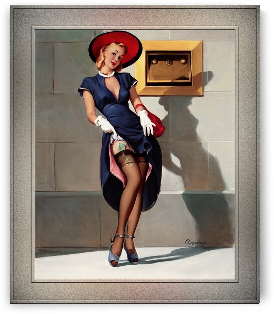 The Vault Is Closed by Gil Elvgren Remastered Vintage Retro Xzendor7 Art Reproductions by xzendor7